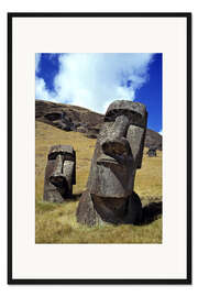 Gerahmter Kunstdruck Moai auf der Osterinsel