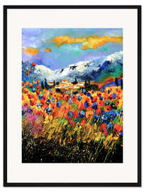 Gerahmter Kunstdruck Feld mit Wildblumen