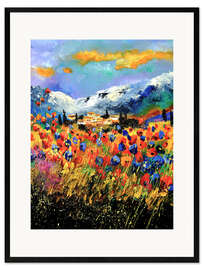 Impressão artística com moldura Field with wildflowers