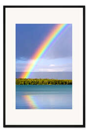 Gerahmter Kunstdruck Regenbogen am See Naknek