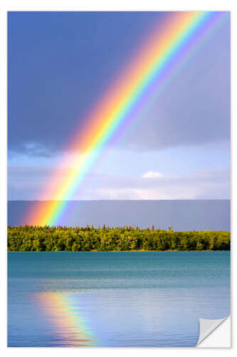 Sticker mural Arc-en-ciel au-dessus du Lake Naknek