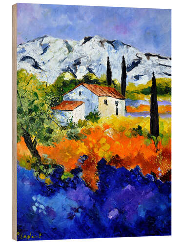 Wood print Mountainous landscape in Provence