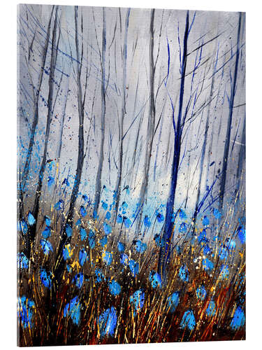 Acrylic print Blue forest flowers