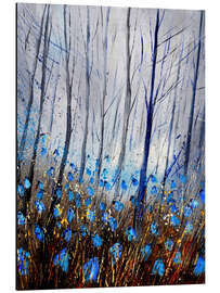 Aluminium print Blue forest flowers