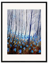 Gerahmter Kunstdruck Blaue Waldblumen