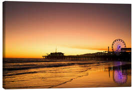 Leinwandbild Santa Monica Pier am Abend