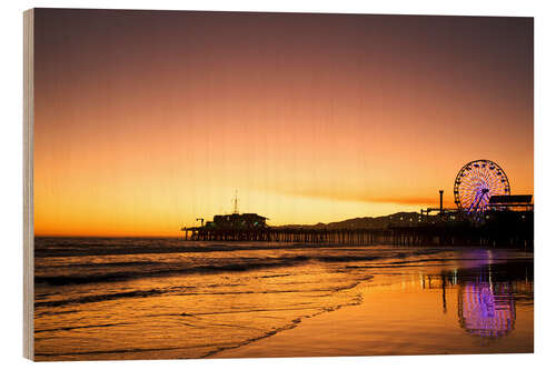 Stampa su legno Santa Monica Pier la sera