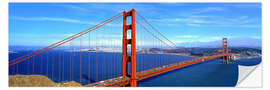 Selvklebende plakat Golden Gate bridge from above