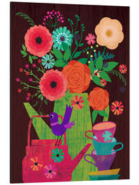 Magnettafel Blumen in der Kaffeekanne