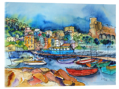 Acrylic print Lerici Liguria At the harbor