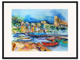 Gerahmter Kunstdruck Lerici Ligurien Am Hafen