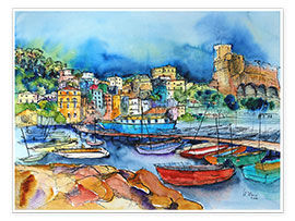 Plakat Lerici Liguria At the harbor