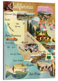 Magnettafel Retro Kalifornien Collage