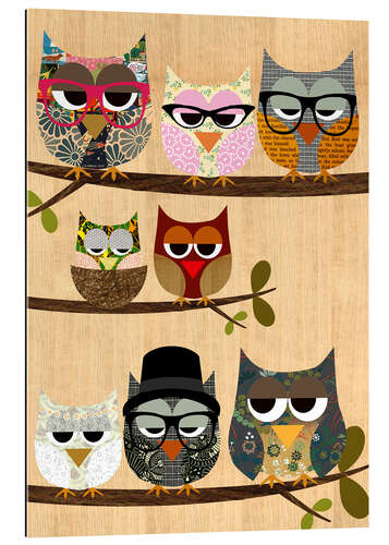 Gallery print Nerd owls on branches - my friends and me