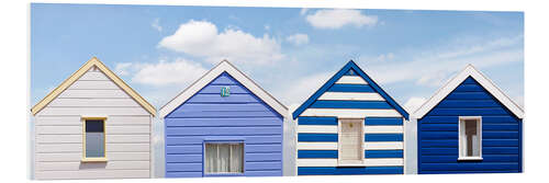 PVC print Blue beach huts, England