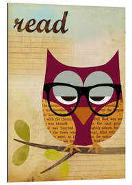 Aluminium print Read Nerd Owl