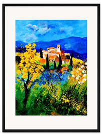 Gerahmter Kunstdruck Dorf in der Provence