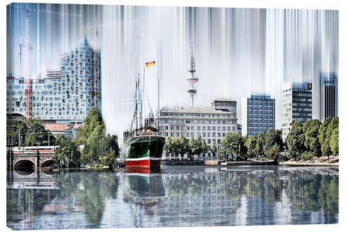 Canvas print Hamburg Germany World Skyline