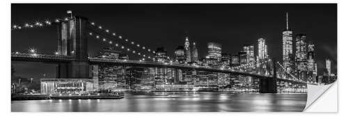 Vinilo para la pared Vista de Nueva York por la noche