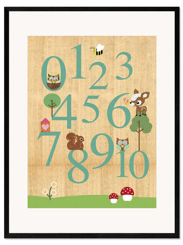 Innrammet kunsttrykk Educational Numbers - learn to count