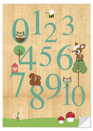 Selvklebende plakat Educational Numbers - learn to count