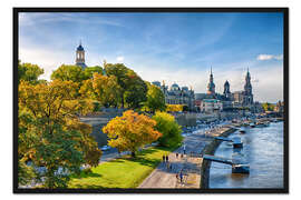 Gerahmter Kunstdruck Terrassenufer Dresden
