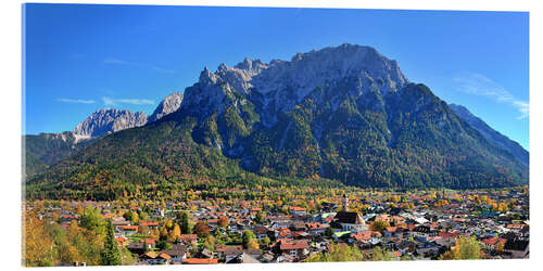 Akrylglastavla Mittenwald with Karwendel mountain