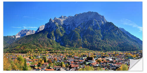 Selvklebende plakat Mittenwald with Karwendel mountain