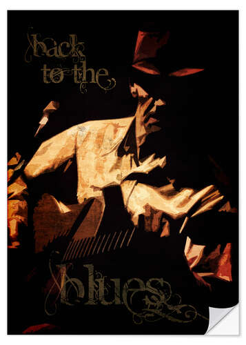 Selvklebende plakat Back to the blues