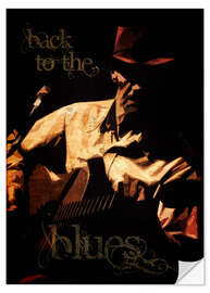 Selvklebende plakat Back to the blues