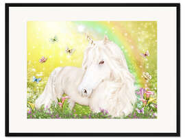 Gerahmter Kunstdruck Einhorn des Glücks