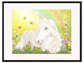 Ingelijste kunstdruk Unicorn of Happiness