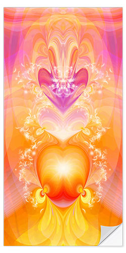 Selvklebende plakat Spirit Love - I follow my loving heart