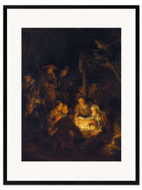 Inramat konsttryck Adoration of the Shepherds. 1646