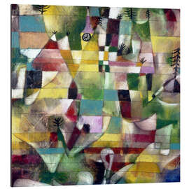 Magnettafel Landschaft mit gelbem Kirchturm, 1920