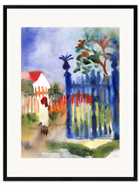 Impression artistique encadrée Portrail du jardin
