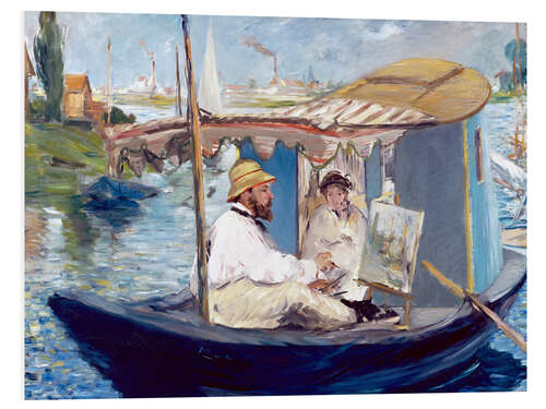 Foam board print Monet painting on his studio boat