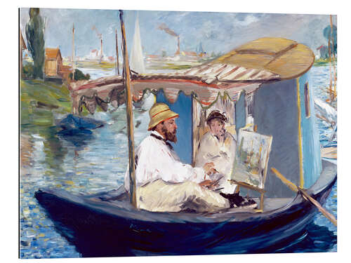 Gallery print Monet painting on his studio boat