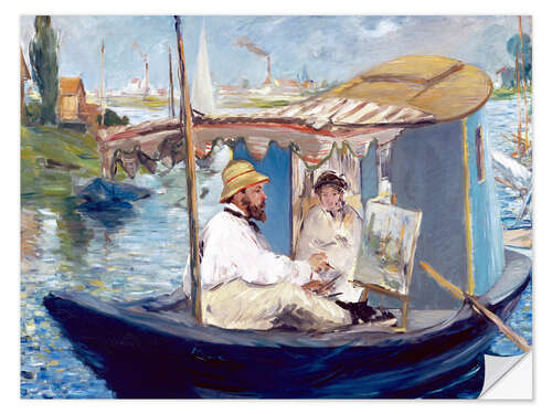 Wall sticker Monet painting on his studio boat