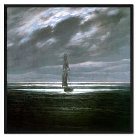 Gerahmter Kunstdruck Seestück bei Mondschein