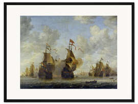 Gerahmter Kunstdruck Seeschlacht.