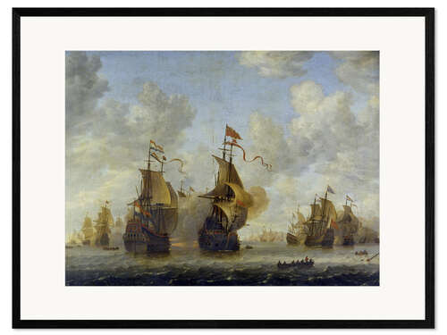 Ingelijste kunstdruk Naval Battle.