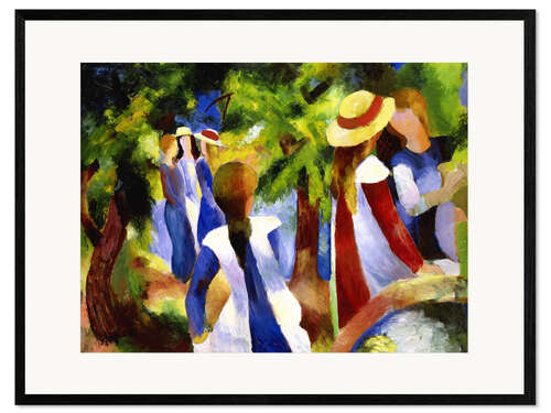 Framed art print Girls under trees