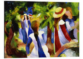 Magnettafel Mädchen unter Bäumen