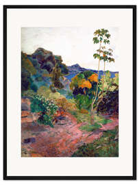 Gerahmter Kunstdruck Küstenlandschaft auf Martinique
