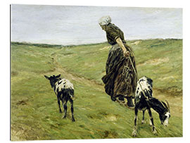 Galleritryk Woman with goats in the dunes