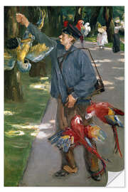 Selvklebende plakat Man with Parrots