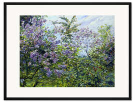 Gerahmter Kunstdruck Blühender Flieder. Um 1921