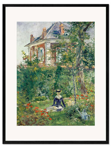 Gerahmter Kunstdruck Marguerite im Garten von Bellevue. 1880