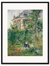 Gerahmter Kunstdruck Marguerite im Garten von Bellevue. 1880